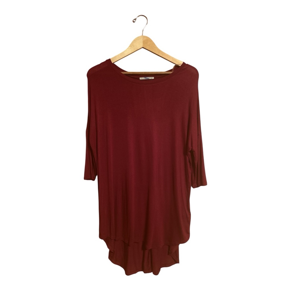 NWOT Active USA Burgundy Long Sleeve Blouse Women’s Top Size Small